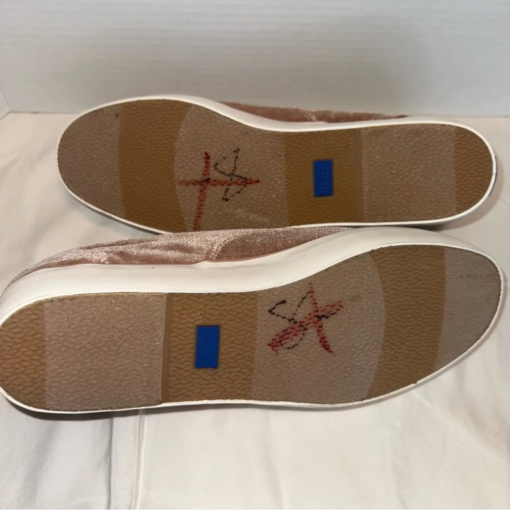 Keds Women's 11‎ Champagne Pink Tan Velvet Sneakers Tennis Shoes
